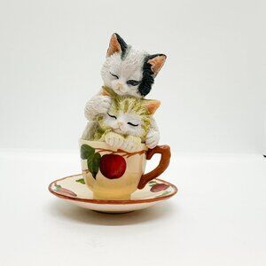 Hamilton Collection Purr-fectly Tea-lightful Cats Teacup Apple Teacher Tabby